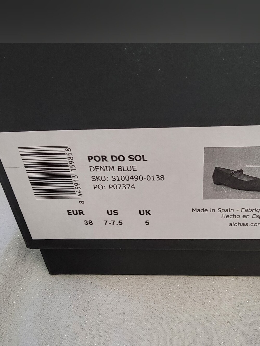 NIB ALOHAS Por Do Sol Denim Blue Flats - Picture 6 of 6